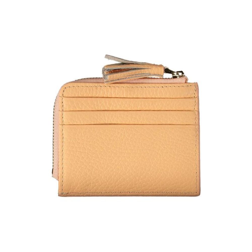 Coccinelle Zip Around Card Holder Wallet Leather Tassel Women Orange Wallets - Picture 2 of 3